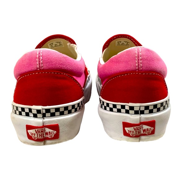 VANS CLASSIC SLIP-ON PLATFORM 2 TONE/CHILLI PEPPER/FUCHSIA PINK BOYS 5.5 GIRLS 7 - Picture 7 of 11